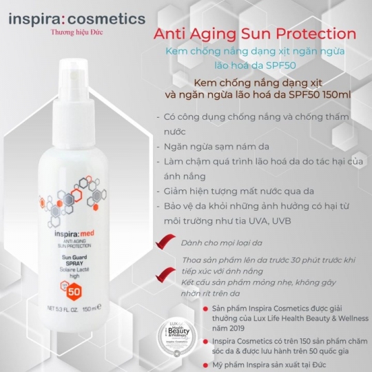 Kem Chống nắng INSPIRA Sun Guard Spray 150ml